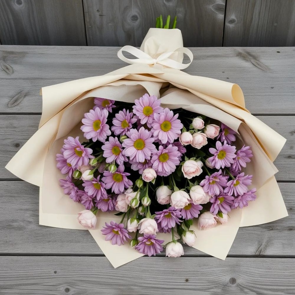 Букет цветов из: Розы и Хризантемы в Полярном