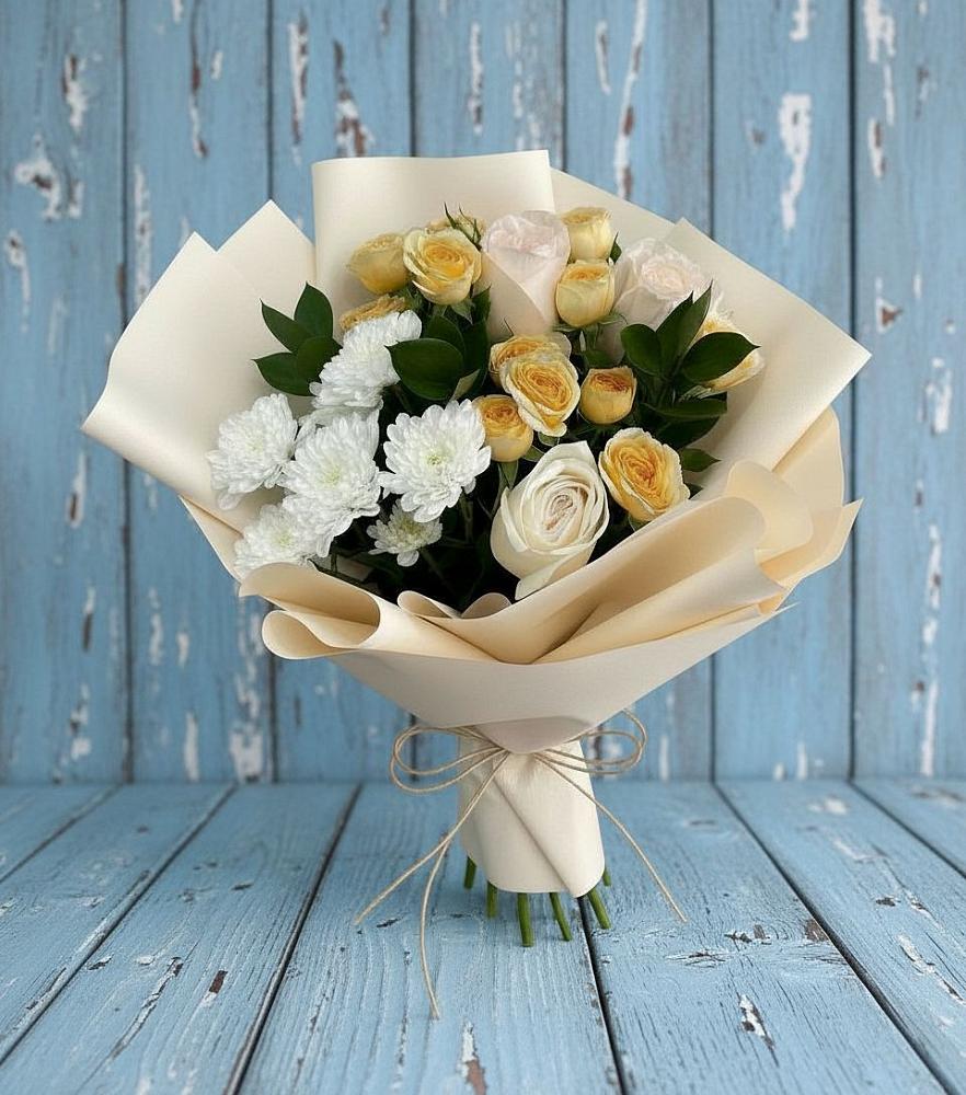 Букет цветов из: Розы и Хризантемы в Полярном