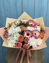 Букет цветов из:  Розы, Герберы и Хризантемы в Полярном