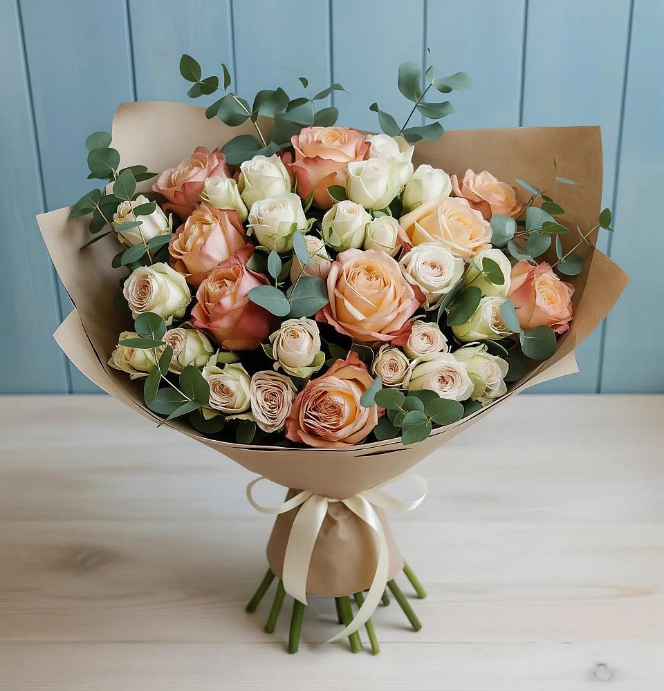 Букет цветов из: Альстромерии и Розы в Полярном