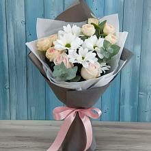 Букет цветов из:  Хризантемы и Розы в Полярном