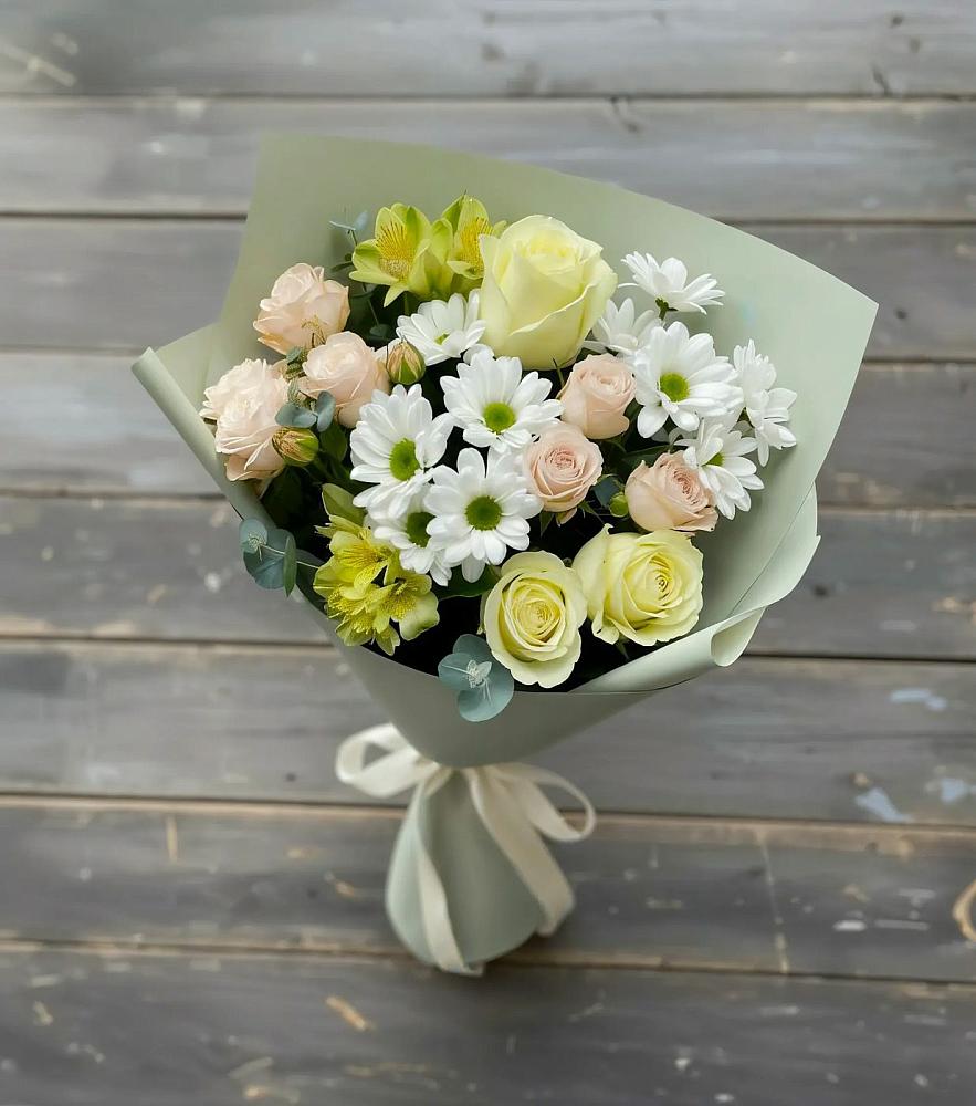 Букет цветов из: Альстромерии, Розы и Хризантемы в Полярном