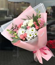 Букет цветов из:  Розы, Лизиантусы и Хризантемы в Полярном