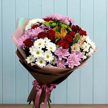 Букет цветов из:  Розы, Хризантемы и Альстромерии в Полярном