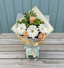 Букет цветов из:  Герберы, Розы и Хризантемы в Полярном